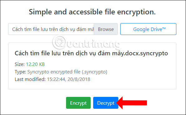 Giải mã file mã hóa