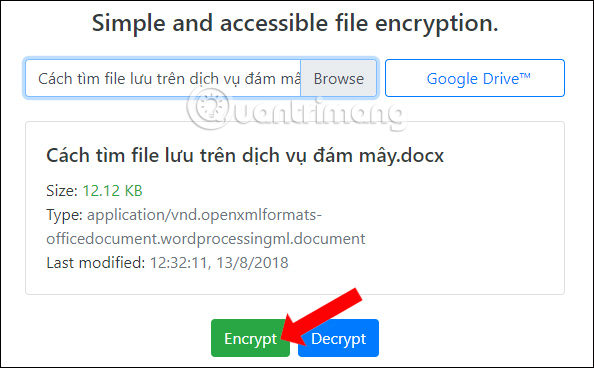 Chọn mã hóa file
