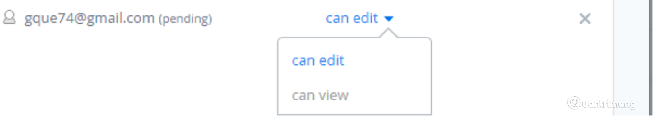 Chọn Can edit hoặc Can view