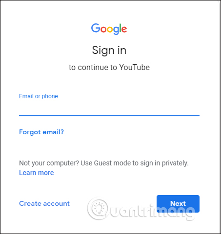 Đăng nhập YouTube