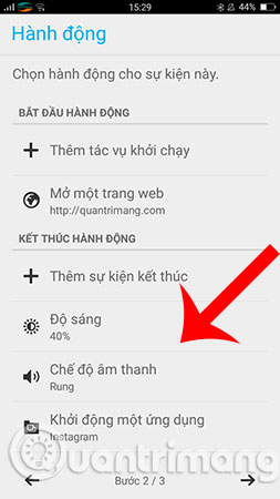 Thêm các sự kiện kết thúc