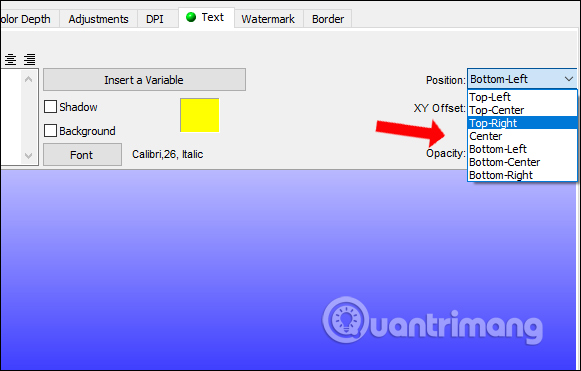 Đổi vị trí chữ