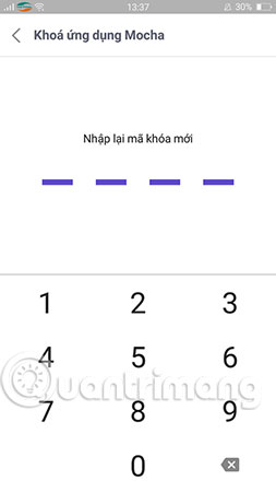 Nhập lại mã khóa