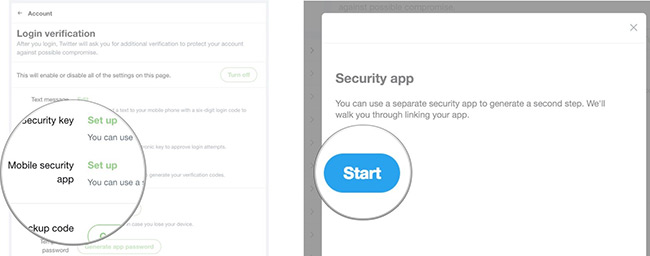Nhấn vào Start để bắt đầu xác thực