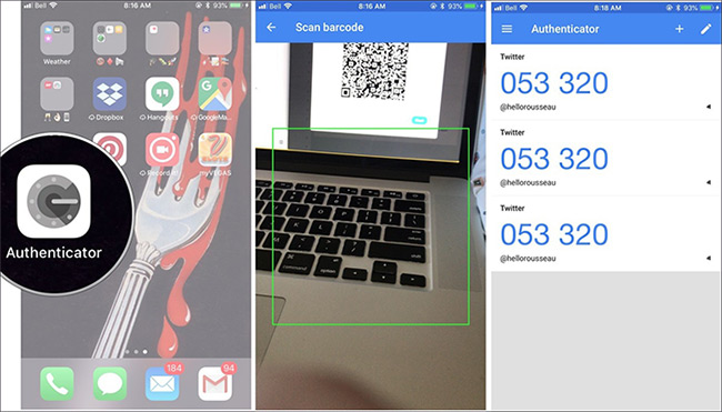 Quét mã QR và nhận mã bảo mật