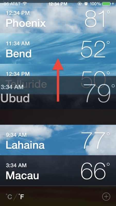 Change the location where you want to see the weather