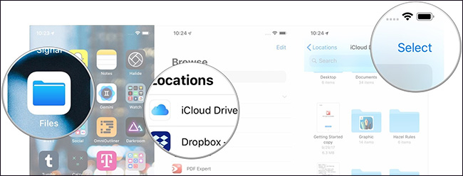 Select the file you want to upload to Dropbox