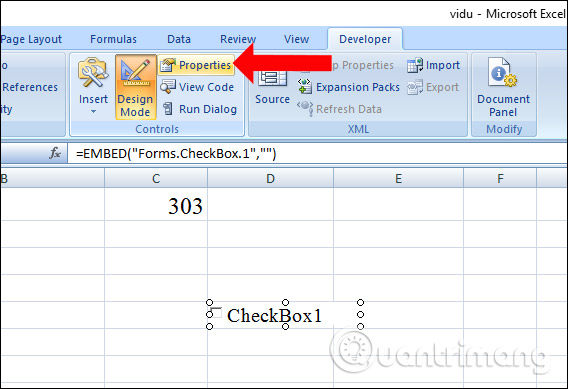 Chỉnh sửa Checkbox