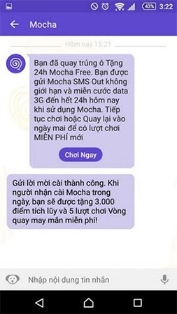 Xem tin nhắn từ hệ thống