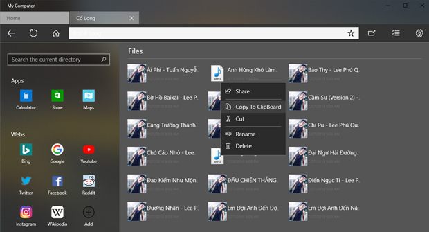 Kích chuột phải vào tập tin trong My Computer
