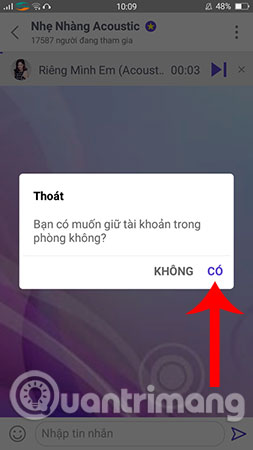 Chọn Có để đồng ý