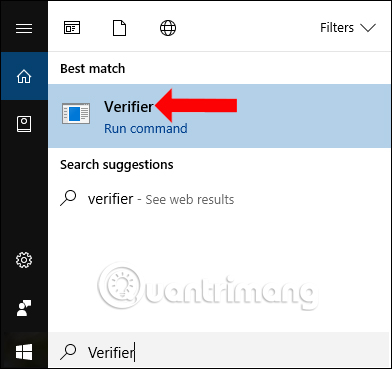 Mở Driver Verifier qua thanh tìm kiếm
