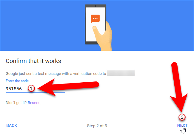 Nhập mã xác minh trên màn hình Confirm that it works