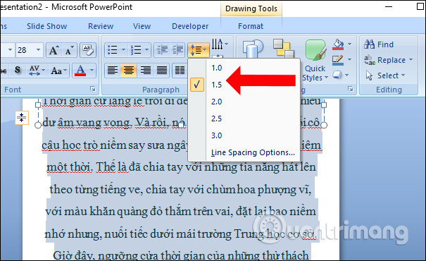 Cách chỉnh khoảng cách dòng trên PowerPoint - Ảnh minh hoạ 2