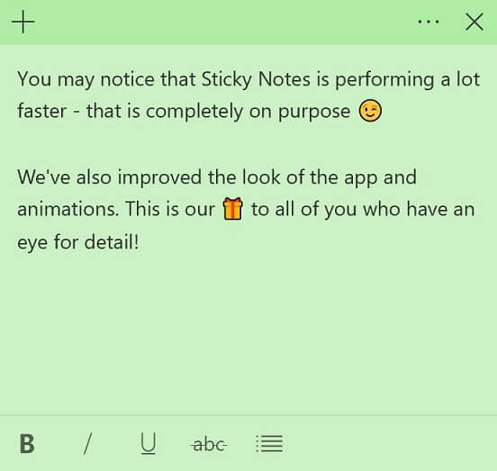 Sticky Notes mới trên Windows 10