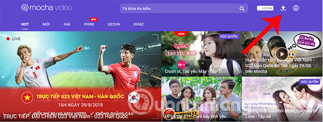 Vào trang chủ của Mocha video