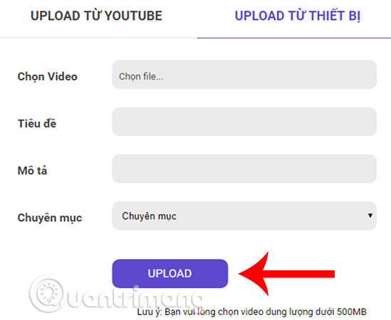 Upload từ thiết bị