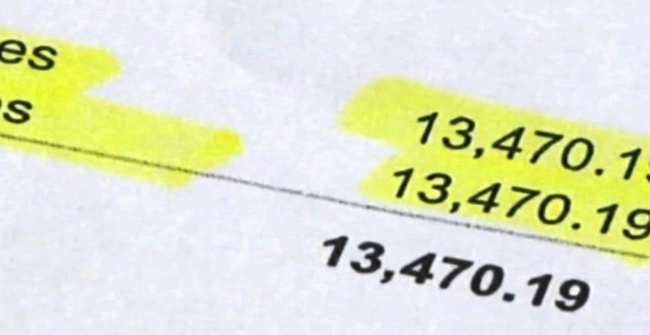 Hóa đơn tiền dữ liệu của gia đình anh Chung