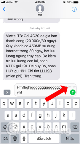 Hiện bộ đếm ký tự