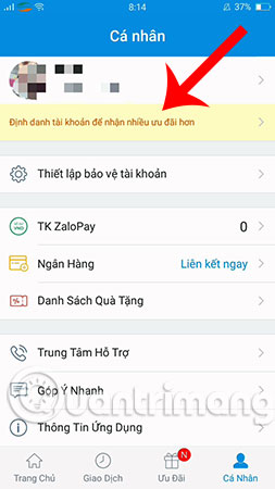 Định danh tài khoản để nhận thêm nhiều ưu đãi hơn