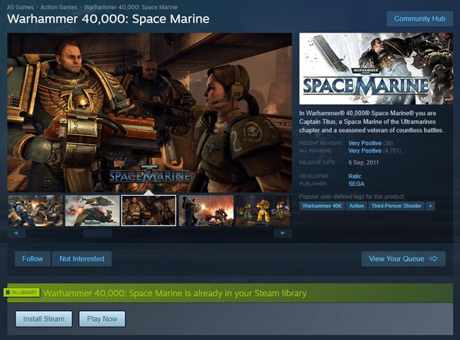 Cách nhận miễn phí bản quyền của Warhammer 40,000: Space Marine