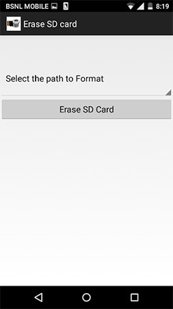 Erease SD card