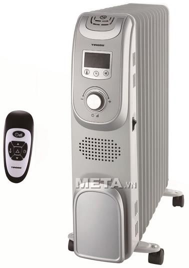 Máy sưởi dầu Tiross 11 thanh TS9211 có 11 thanh nhiệt, được thiết kế bánh xe ở chân dễ di chuyển và có màn hình LCD để theo dõi nhiệt độ.