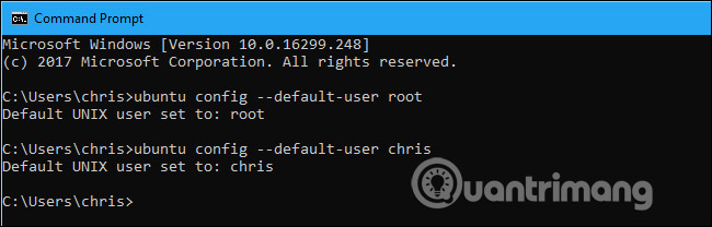 Thay đổi tài khoản mặc định
