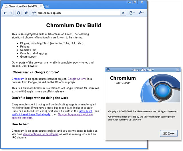 Google Chrome 3.0 chạy trên Linux 