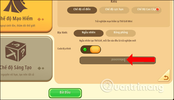 Nhập mã code