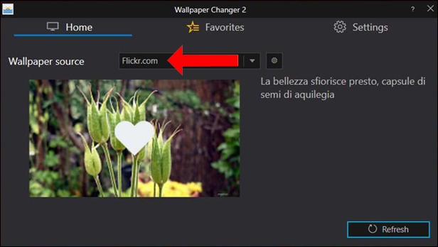 Thay đổi nguồn ảnh nền