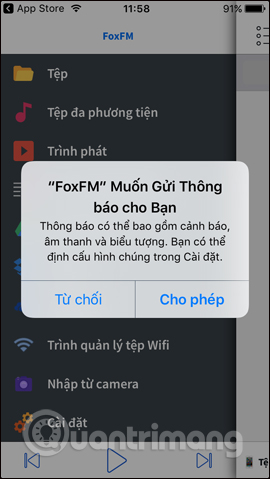 Nhận thông báo ứng dụng