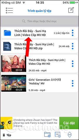 Giải nén thư mục