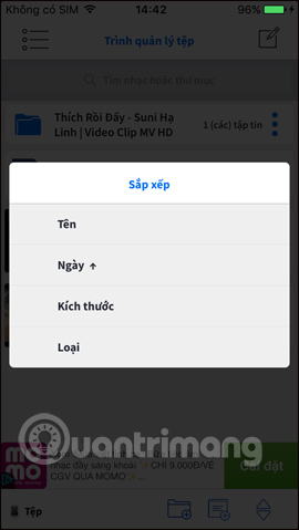Sắp xếp file