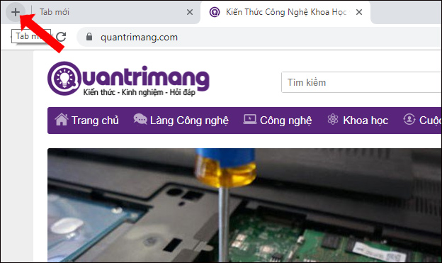 Vị trí đầu thanh tab