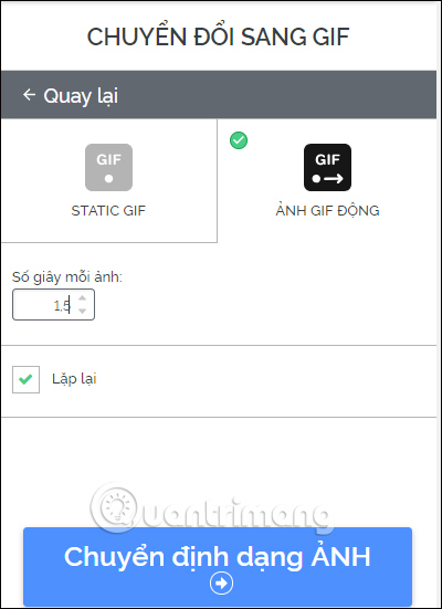 Chuyển JPG sang GIF