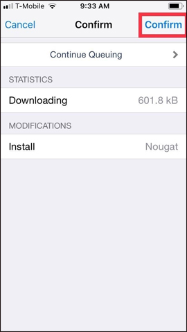 Xác nhận cài tweak 