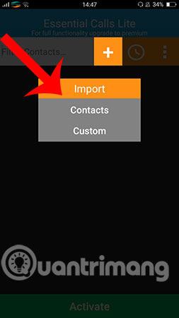 Nhập số điện thoại quan trọng