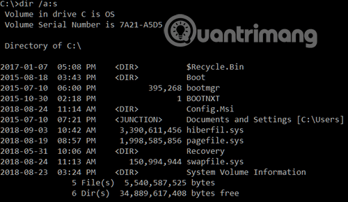 Hiển thị file hệ thống