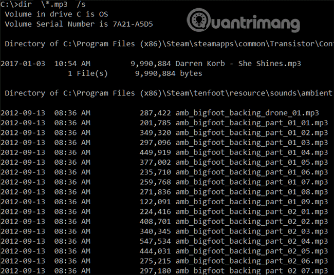 Tìm định dạng file cụ thể