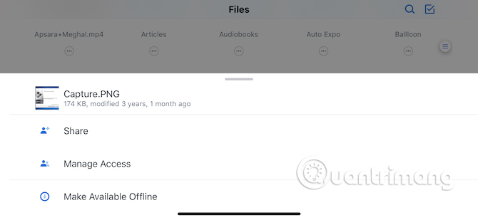 Lưu file sử dụng ngoại tuyến