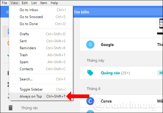 Luôn nổi giao diện