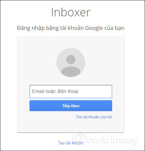 Đăng nhập tài khoản email