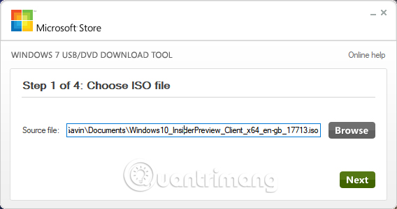 Phần mềm Windows USB/DVD Download Tool