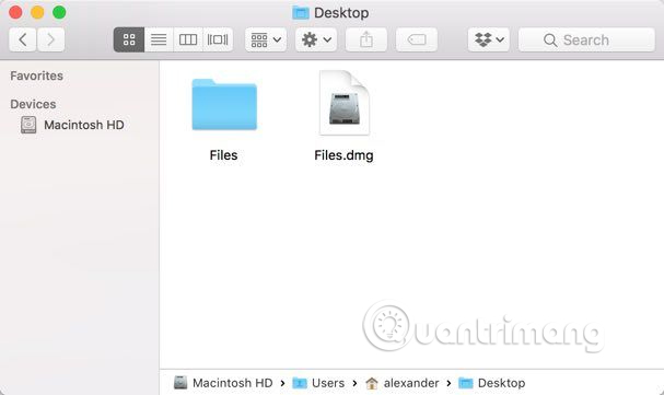 File dmg được lưu cùng vị trí với thư mục gốc
