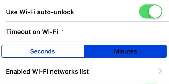 Chỉnh Wi-Fi Auto-unlock options