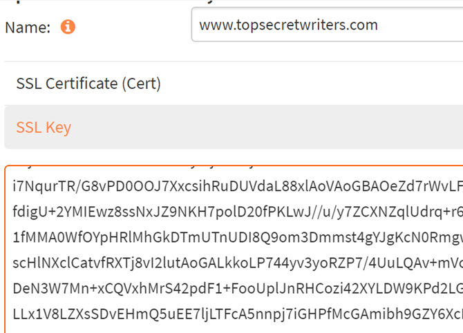 Dán SSL Key
