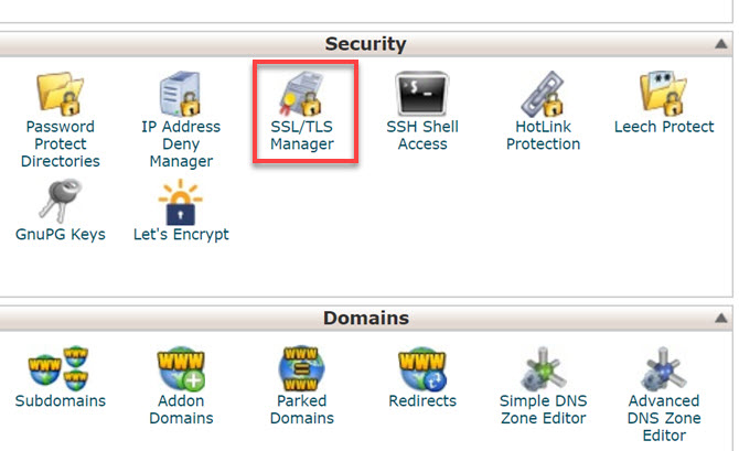 Click vào SSL/TLS Manager