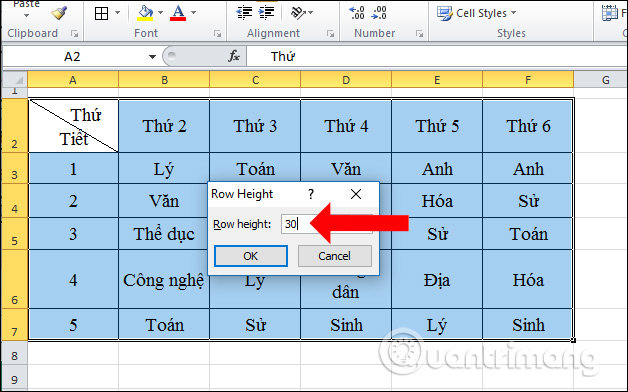 Cách chỉnh kích thước dòng, cột, ô bằng nhau trên Excel - Ảnh minh hoạ 8