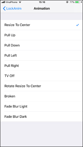 Chọn hiệu ứng màn hình khóa